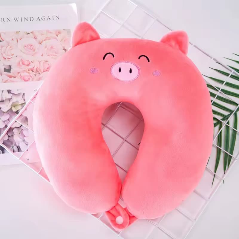 หมอนรองคอหมูชมพู